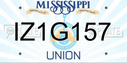 IZ1G157 Mississippi License Plate