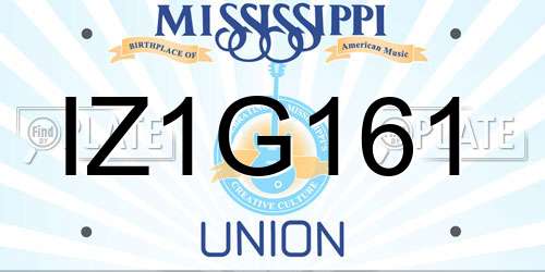 IZ1G161 Mississippi License Plate