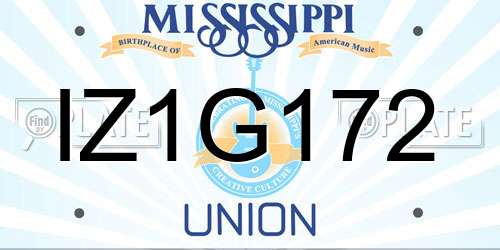 IZ1G172 Mississippi License Plate
