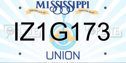 IZ1G173 Mississippi License Plate