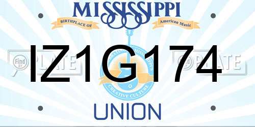 IZ1G174 Mississippi License Plate