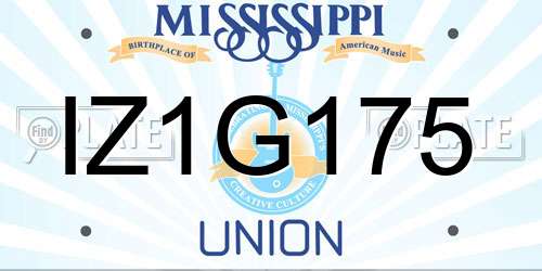 IZ1G175 Mississippi License Plate
