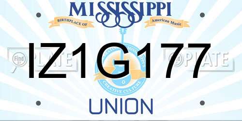 IZ1G177 Mississippi License Plate