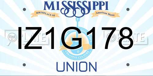 IZ1G178 Mississippi License Plate