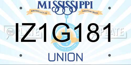 IZ1G181 Mississippi License Plate
