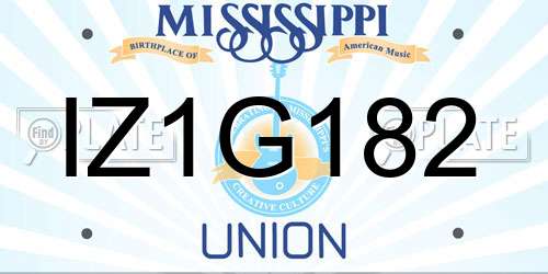 IZ1G182 Mississippi License Plate