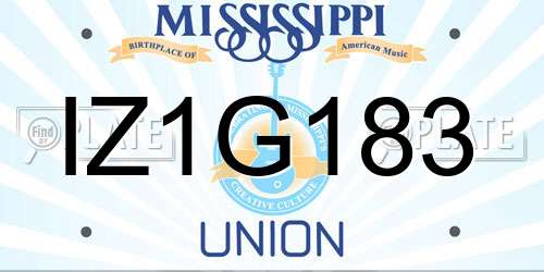 IZ1G183 Mississippi License Plate