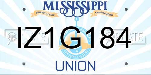 IZ1G184 Mississippi License Plate