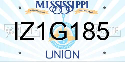 IZ1G185 Mississippi License Plate