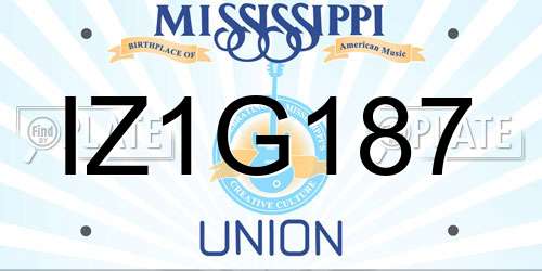 IZ1G187 Mississippi License Plate