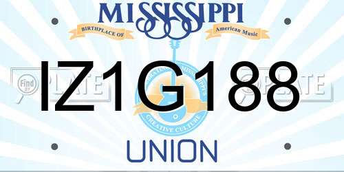 IZ1G188 Mississippi License Plate