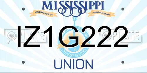 IZ1G222 Mississippi License Plate