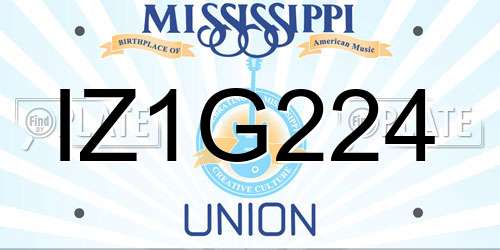 IZ1G224 Mississippi License Plate