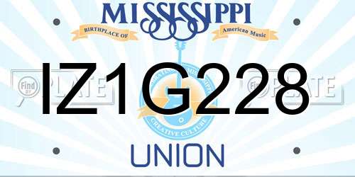 IZ1G228 Mississippi License Plate