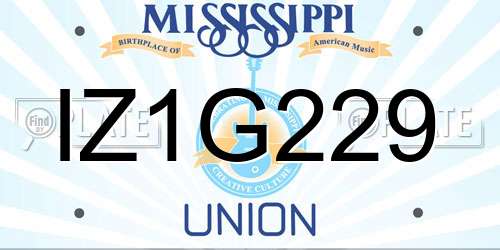 IZ1G229 Mississippi License Plate