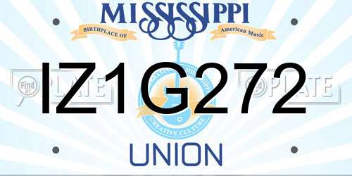 IZ1G272 Mississippi License Plate