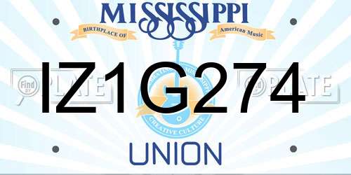 IZ1G274 Mississippi License Plate