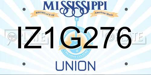 IZ1G276 Mississippi License Plate