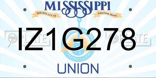 IZ1G278 Mississippi License Plate