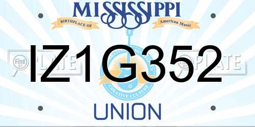 IZ1G352 Mississippi License Plate