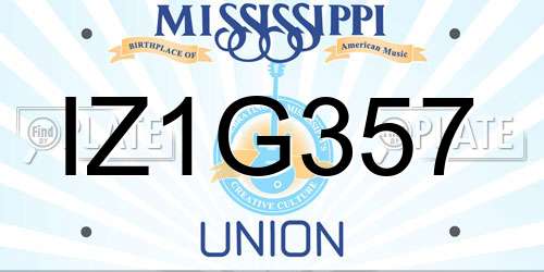 IZ1G357 Mississippi License Plate