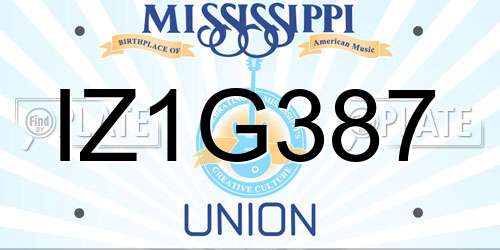 IZ1G387 Mississippi License Plate