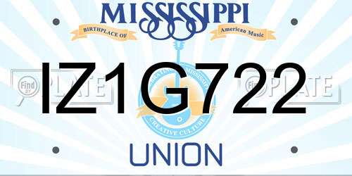 IZ1G722 Mississippi License Plate