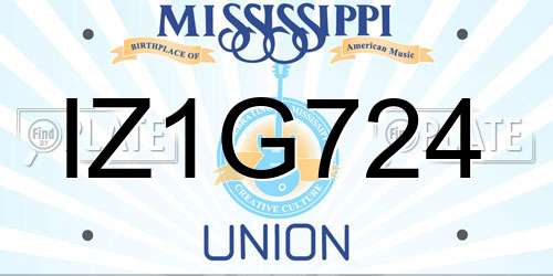 IZ1G724 Mississippi License Plate