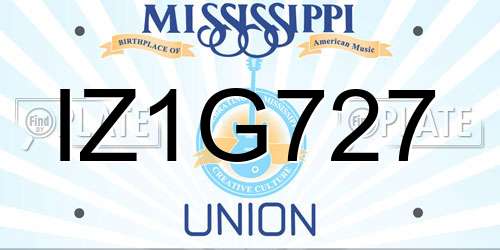 IZ1G727 Mississippi License Plate
