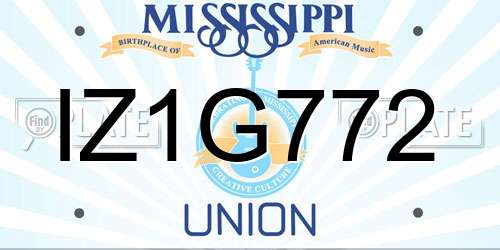 IZ1G772 Mississippi License Plate