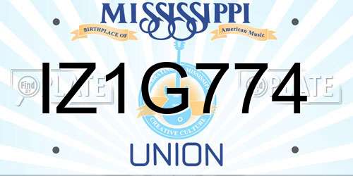 IZ1G774 Mississippi License Plate