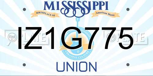IZ1G775 Mississippi License Plate