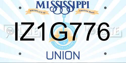 IZ1G776 Mississippi License Plate