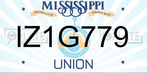 IZ1G779 Mississippi License Plate