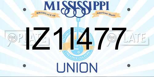 IZ1I477 Mississippi License Plate