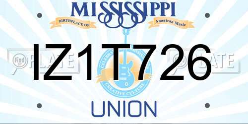 IZ1T726 Mississippi License Plate