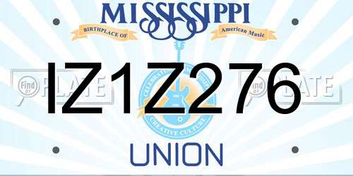 IZ1Z276 Mississippi License Plate