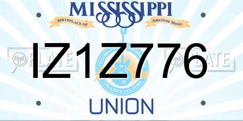 IZ1Z776 Mississippi License Plate