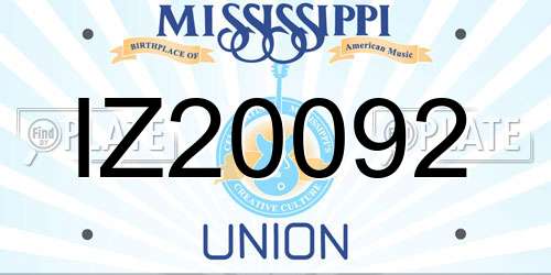 IZ20092 Mississippi License Plate