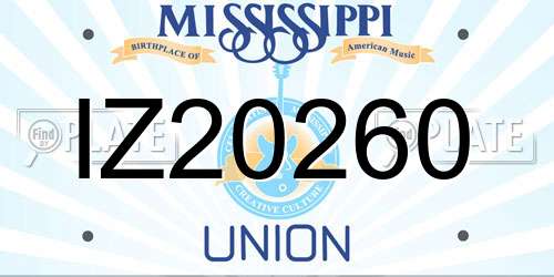 IZ20260 Mississippi License Plate