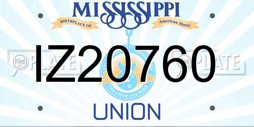 IZ20760 Mississippi License Plate