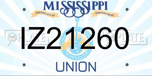 IZ21260 Mississippi License Plate