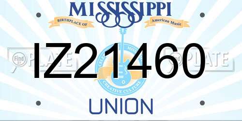 IZ21460 Mississippi License Plate