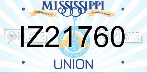 IZ21760 Mississippi License Plate