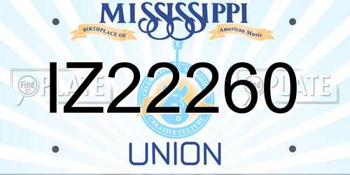 IZ22260 Mississippi License Plate