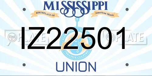 IZ22501 Mississippi License Plate