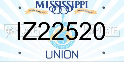 IZ22520 Mississippi License Plate
