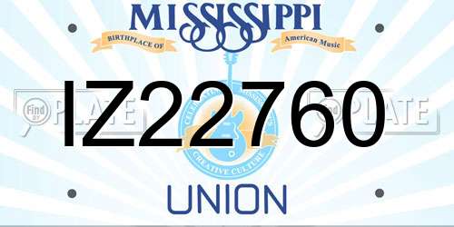 IZ22760 Mississippi License Plate