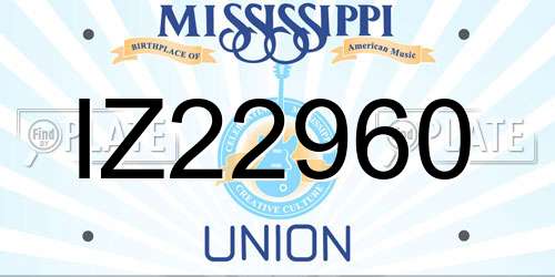 IZ22960 Mississippi License Plate