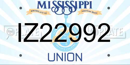 IZ22992 Mississippi License Plate